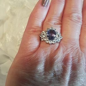Genuine Iolite Sterling Silver Gemstone Ring